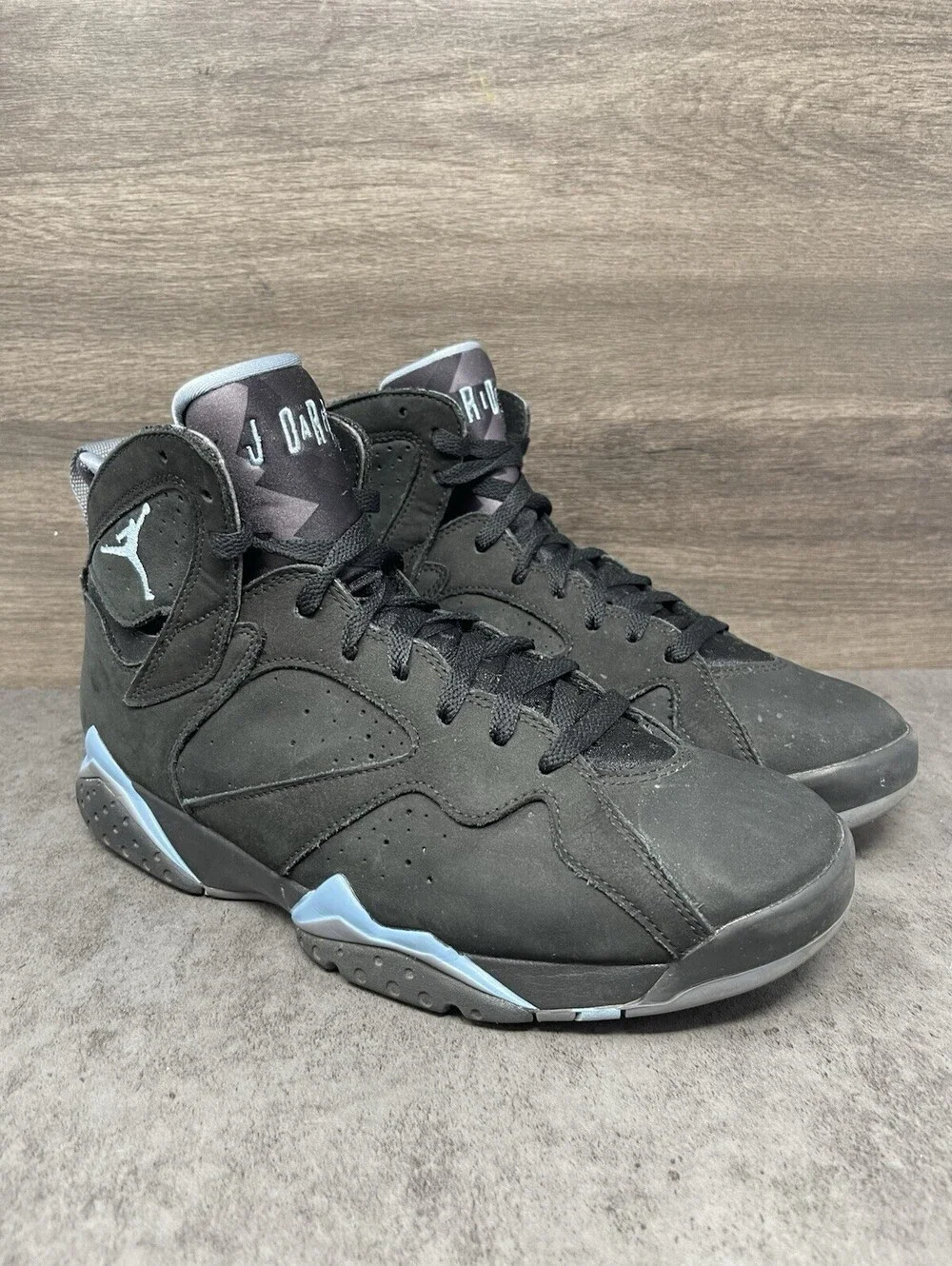 Air Jordan 7 Retro Chambray Black Blue Mens Size 9 Sneakers Shoes Lot CU9307-004